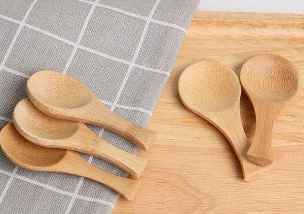 

natural mini bamboo spoon mini short handle tea spoon coffee jllfme garden_light