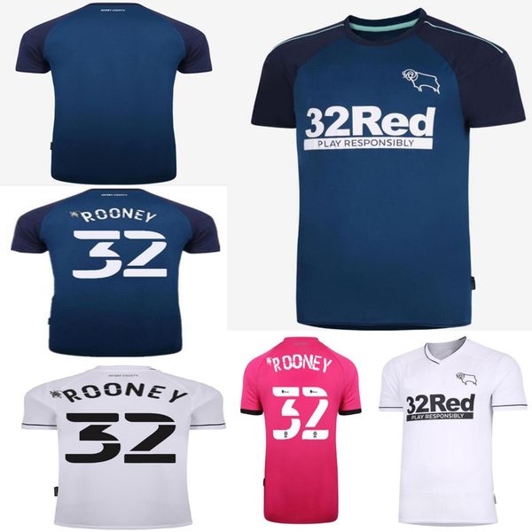 

2020 2021 derby county rooney football jersey home and away football shirt martin lawrence football jersey 20/21 derby county wisdom w, Black;yellow