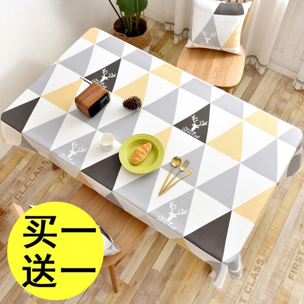 

nordic tablecloth cotton linen waterproof oil proof no wash rectangular pvc tea cloth table mat desk ins students