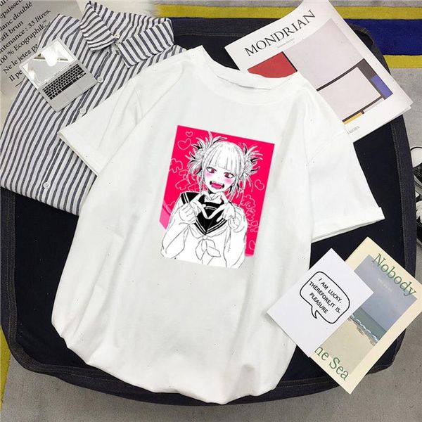 

zoganki womens harajuku streetwear funny cartoon print t shirt graphic tees women short sleeve round neck plus size, White