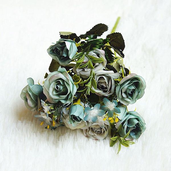 

1 piece 10 heads artificial rose flower wedding bouquet home party decor peony artificial dried flowers1