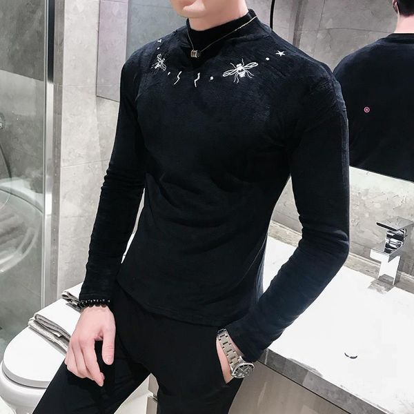 

men's sweaters 2021fall/winter luxury gold velvet personality fashion casual comfortable slim sweater, White;black