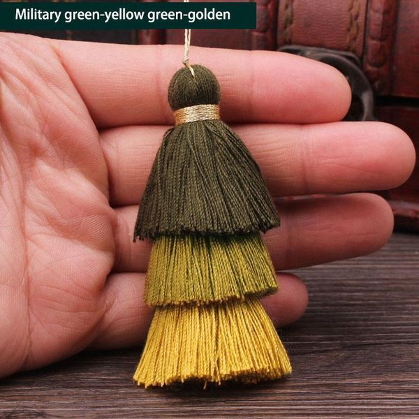 

6pcs lot 7cm three layers overlapping tassels silk fringe sewing tassel trim decorative key tassels for curtain home decoration h jlltat
