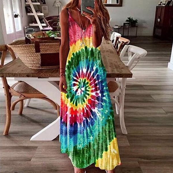

adisputent women strap dress summer tie dye print v neck bodycon midi dress night club party bodycon sleeveless dresses vestidos, Black