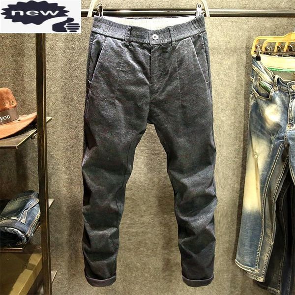 

men's pants men solid business casual pencil autumn winter street korean style stretch micro-elasticity black all-match trousers