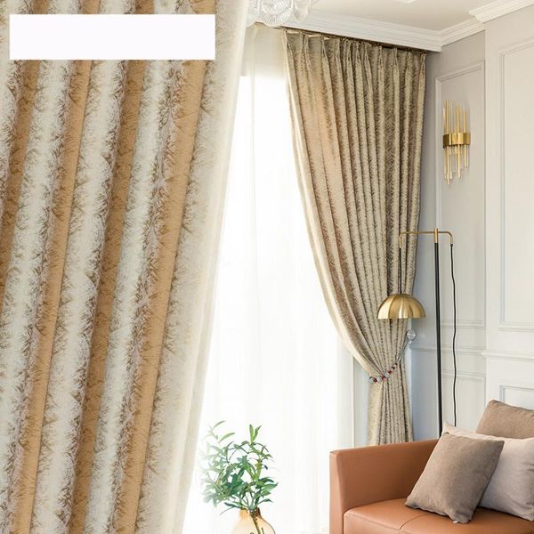 

custom curtain nordic livingroom simplicity texture jacquard gold yarn-dyed shading bedroom thick blackout curtain drape m963