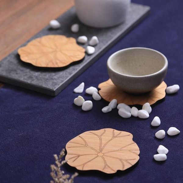 

vintage lotus leaf lotus root tray pad coffee cups home table decoration insulation pads