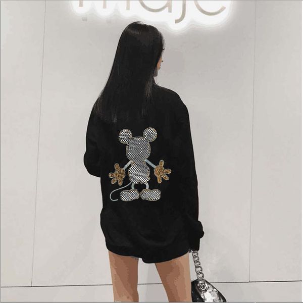 

2021 new drill casual winter sweatshirt with black female m-3xl hoodie jean