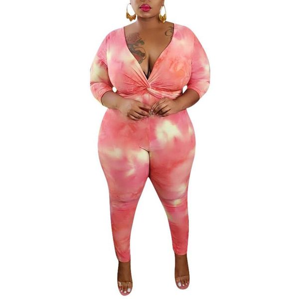 

african 4xl plus size bodycon jumpsuits and rompers for women long sleeve v neck sheath pink activewear jumpsuits 2021, Black;white