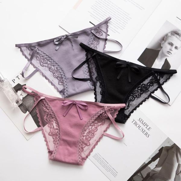 

new fashion lingerie lace brief underpant sleepwear underwear women many colors elasticity underwear -l, Black;pink