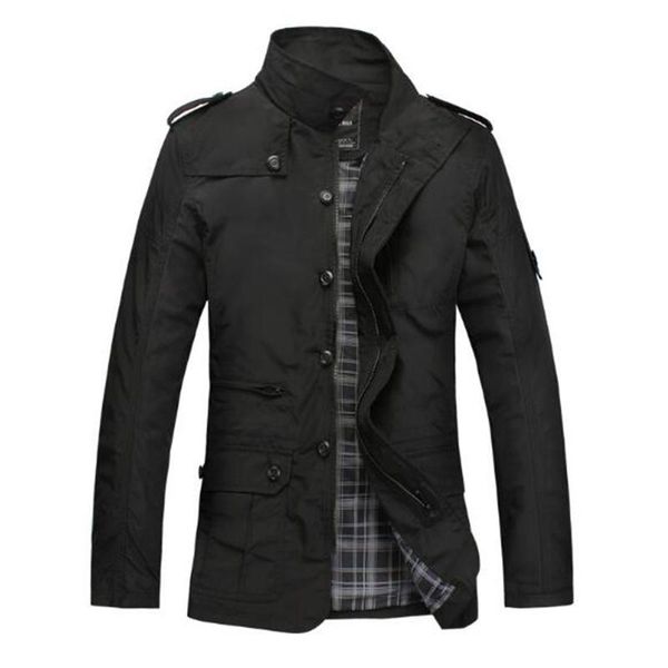 

men's trench coats jacket coat summer thin casual simple, Tan;black