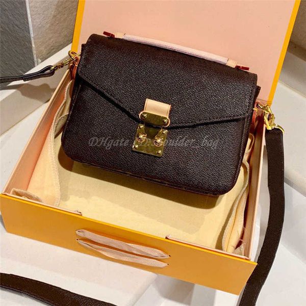 

classic flower 2021 women fashion hand bag metal letter handbag hardware accessories messenger chain shoulder bags outside zipper cross body