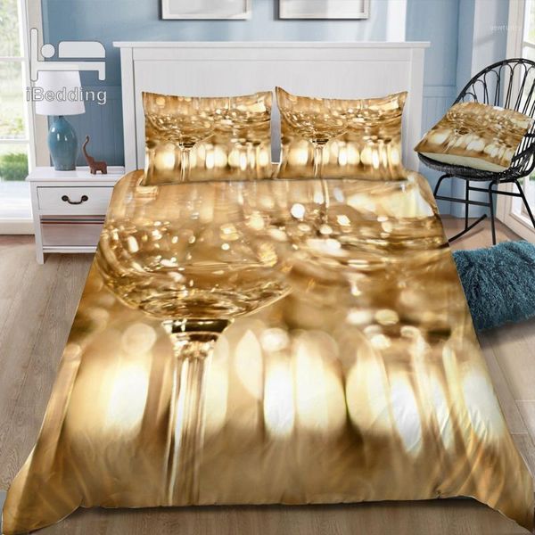 

bedding sets whistle wine glasses 3d set printed duvet cover  king twin size1