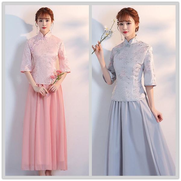 

new embroidery flower lace tulle blue white pink traditional chinese style elegant cocktail dresses coctail coktail coctel dress, Blue;red