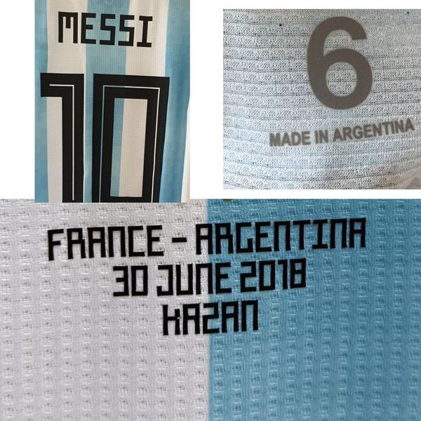 

2018 match worn player issue messi with match details cusomize any name any number soccer nameset patch printing