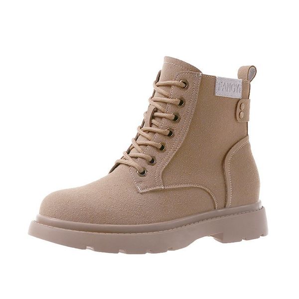 

2021 the new faux women suede ankle round foot finger rents to vintage mujer autumn shoes short boots rcnn, Black