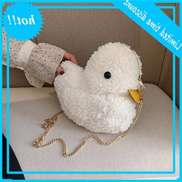

cute plush duckling 2020 new lamb hair chain cartoon soft girl messenger bag fashion
