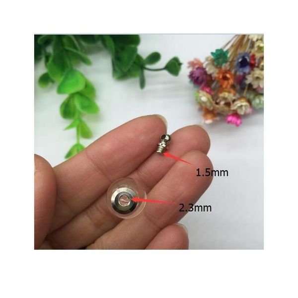 

50pieces 12*25mm round ball glass vial pendant screw cap no glue miniature wishing glass bottle necklace pendant o sqcskt, Black
