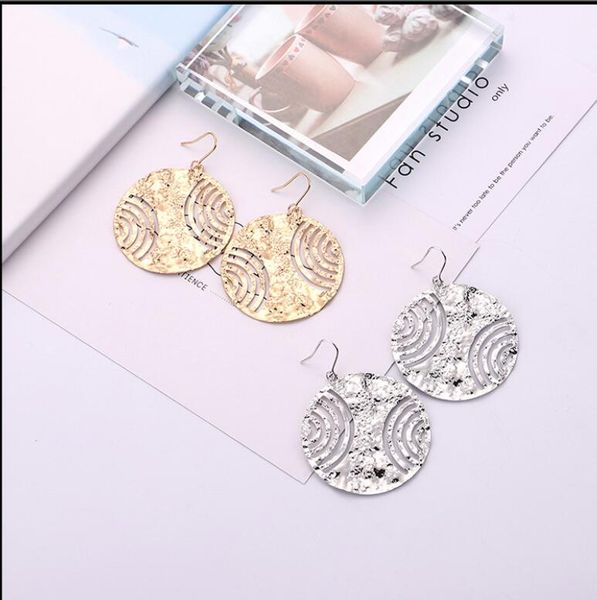 

2020 the new style of european and american fashion street shooting exaggerated ring big earrings 339, Golden;silver
