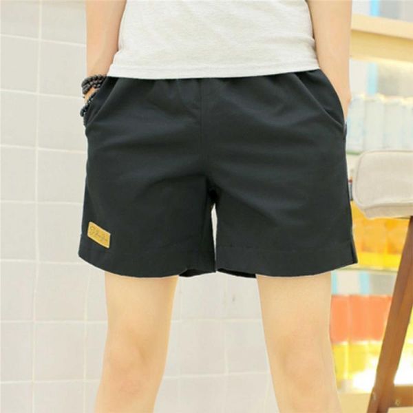 

summer casual men shorts with pockets loose drawstring short solid color simple style1, White;black