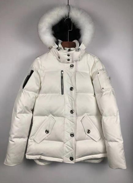 

winter mens designer parkas down coats fashion warm canada couple down jackets fur hood women parkas, Black