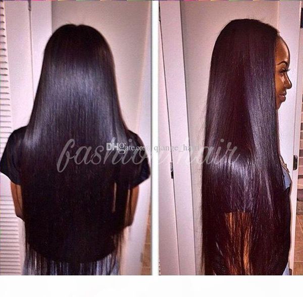 

7a silky straight human brazilian virgin hair full lace wigs for black women,unprocessed brazilian straight hair full lace wig, Black;brown