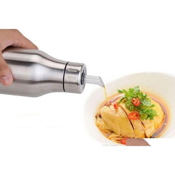 

1pc 500ml oil dispenser in kitchen gravy boat stainless steel oil leak proof kitchen supplies bottle soy jllvrb comb2010