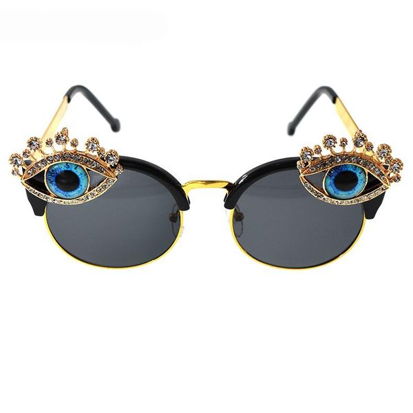 

sunglasses cat eye women brand designer luxury crystals eyes rhinestones fashion shades feminino, White;black