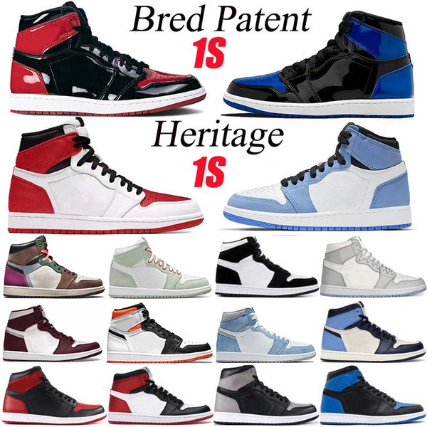 

with box shoe jumpman 1 1s mens basketball shoes hyper royal university blue bordeaux bred paten hand crafted heritage twist obsidian women