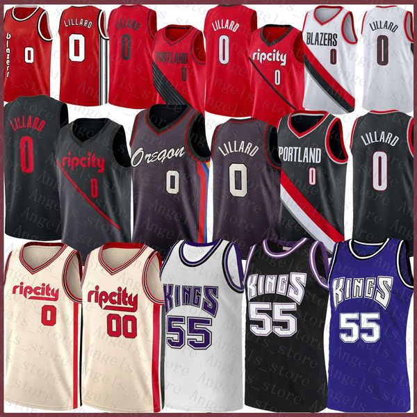 

damian jason 55 williams 0 lillard carmelo 00 anthony portland trail blazer sacramento kings new basketball jersey blazer, Black;red