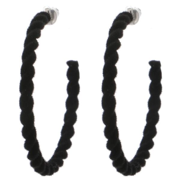 

badu velvet hoop earrings trendy round metal drop earring for women flocking dangle earings 2020 fashion jewelry wholesale, Golden;silver