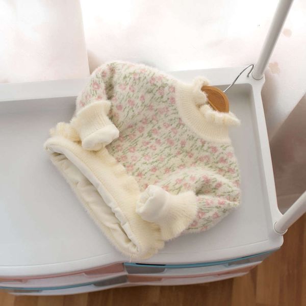 

korean mmtkids sweater children's winter girl's half high collar small floral plush thickened h881 fehr, Blue