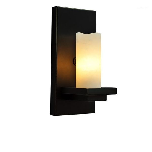 

gzmj iron wall lamps lights for bedroom living room candle lampshade wall light fixture sconce retro led lamps stairs pipe1