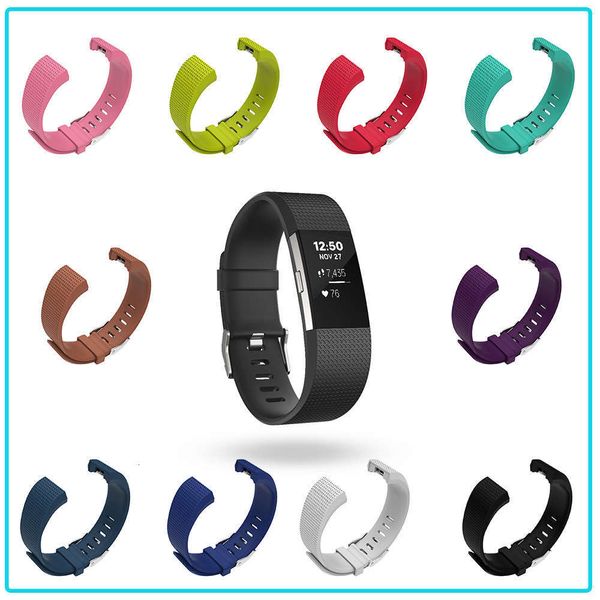 

selling fitbit charge2 smart bracelet silicone watch band diagonal plaid replacement wristbandjk