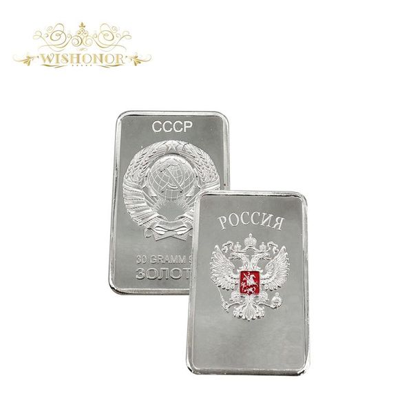 

бесплатная доставка сувенирный подарок русский советский 1oz посеребренный бар ссср медаль серебряные слитки слитков слитков для горячей про
