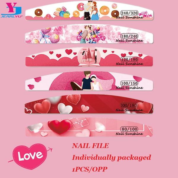 

nail files 3/6/8/12pcs/set for valentine's day love manicure polish buffer wedding gifts sanding file nails accesorios tool
