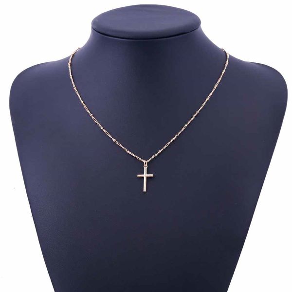 

necklace small cross tomtosh gold summer chain religious jewelry w15x, Silver