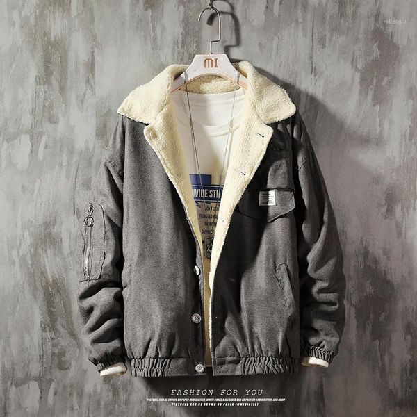 

casual fur turn down collar jacket men fashion single breasted winter jacket men coat warm clothing ropa hombre size 5xl1, Black