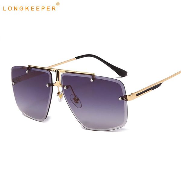 

sunglasses longkeeper 2021 oversize square men women metal frame pilot sun glasses male driving shades lentes de sol mujer, White;black