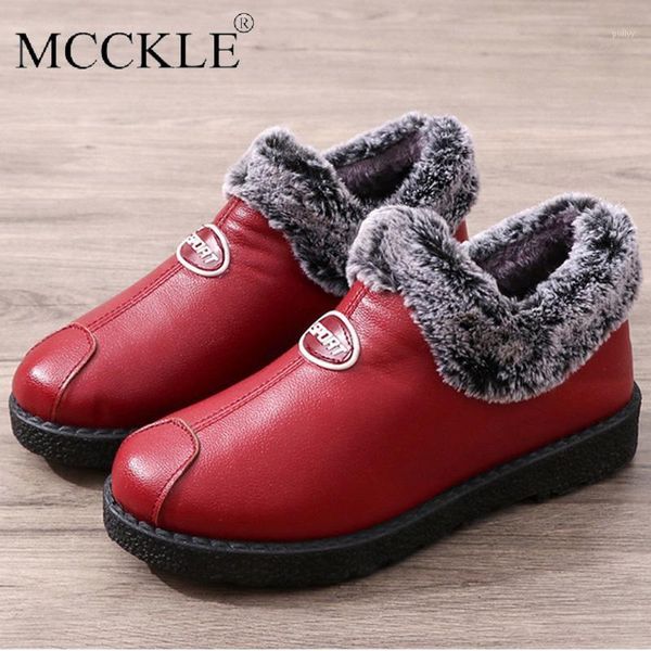 

boots womenpu leather short faux fur snow boot ladies female winter warm mid heel shoes mom outdoor fashion style1, Black