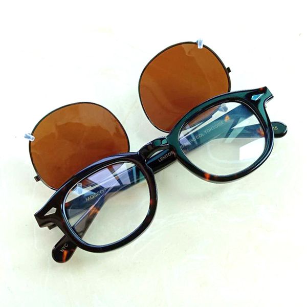 

johnny depp sunglasses clip on polarized lens brand vintage acetate frame men women drivering sun glasses quality