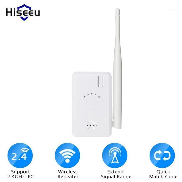 

hiseeu wifi range extender wireless ipc router for wired nvr system home security ip camera support 2.4 ghz ipc1, Black;white