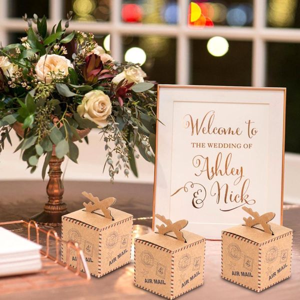

ourwarm travel theme paper kraft candy gift box wedding favors for guest bride groom wedding party supplies decoration bbyuqp