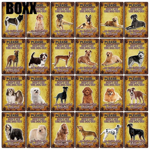 

don't the dog out great dane lhasa apso dalmation metal sign home decor bar wall art painting 20*30 cm size