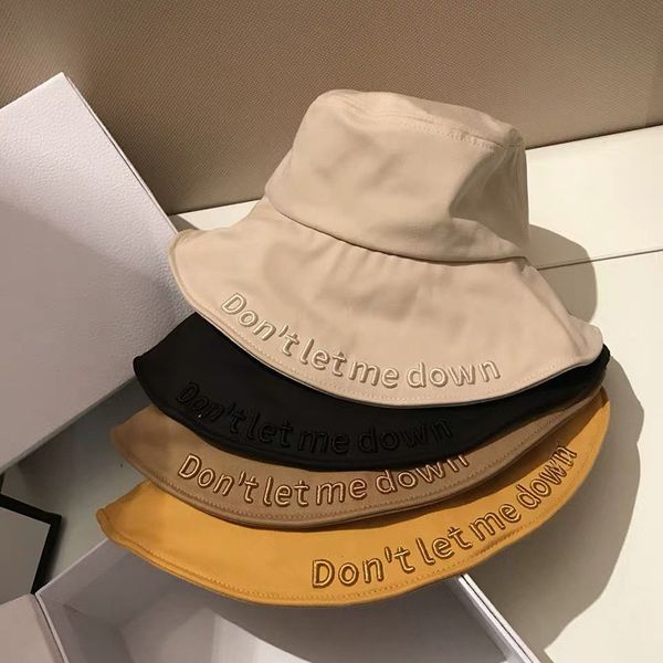 

embroidery bucket hat men women hip hop fishing cap don't let me down panama bob hat summer flat sun hat cotton sunshade, Blue;gray