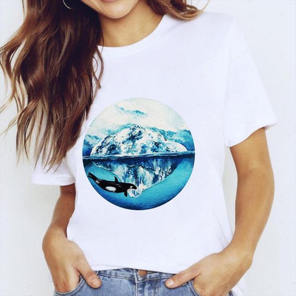 

t shirts for women 90s printing river travel beautiful fashion clothing print lady graphic t shirt ladies female tee shirt, White