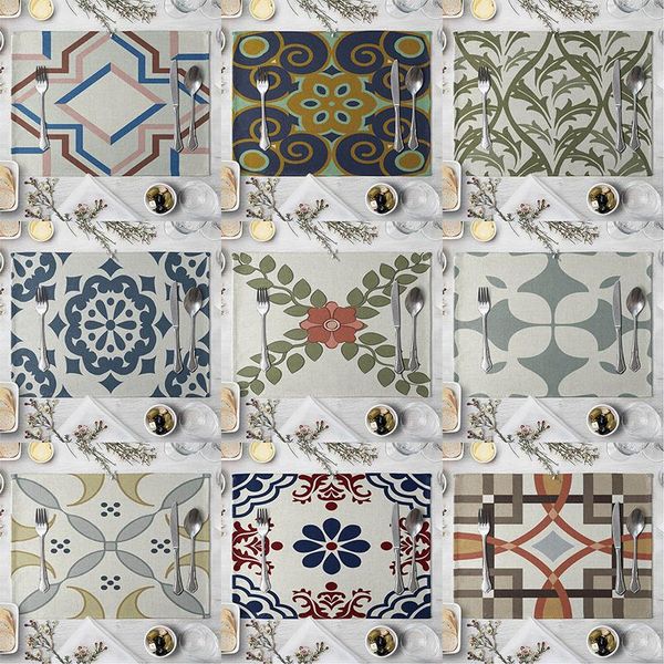 

геометрическая решетка placemat тканевая кастрюля для столового украшения коврик кухонная посавасос мантел индивидуальных лиц индерзетер гео