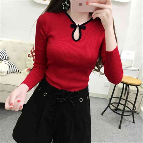 

korean fashion fall vintage knitted pullover women sweater slim female elegant long sleeve lady basic sweater, White;black