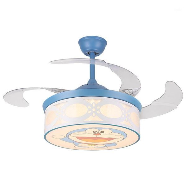 

electric fans children's room doraemon invisible fan lamp family bedroom living dining simple boy ceiling lamp1
