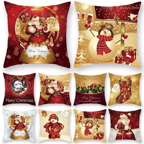 

45x45cm christmas pillowcase merry christmas decor for home 2020 ornaments xmas gifts navidad noel happy new year 20211